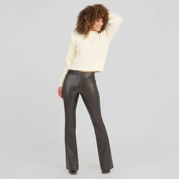 SPANX Black Flare Faux Leather Pants - Picture 5 of 5